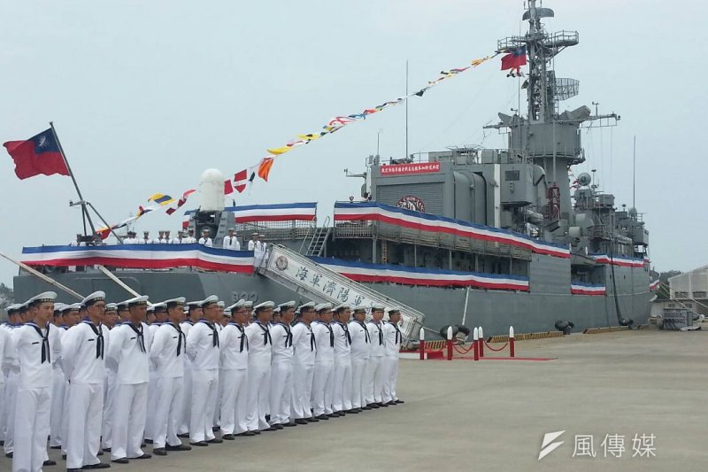 海軍濟陽艦除役典禮。（朱明攝）