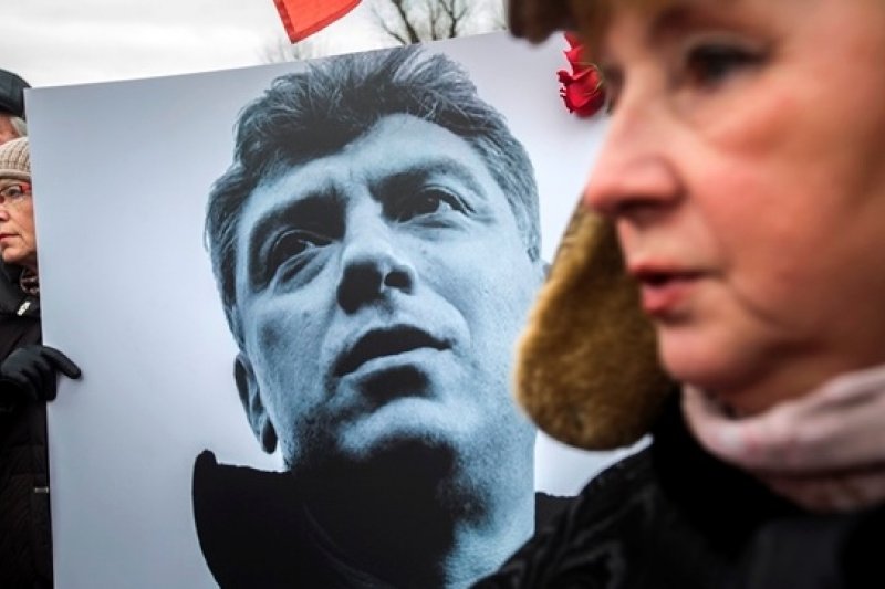Civil rights marchers were armed with Nemtsov photo (AP)