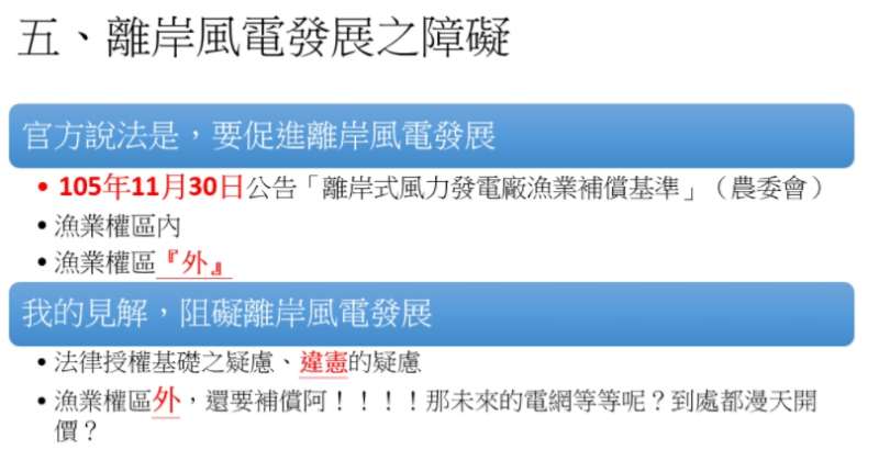 離岸風電發展的障礙(高銘志提供) 離岸風電發展的障礙(高銘志提供)