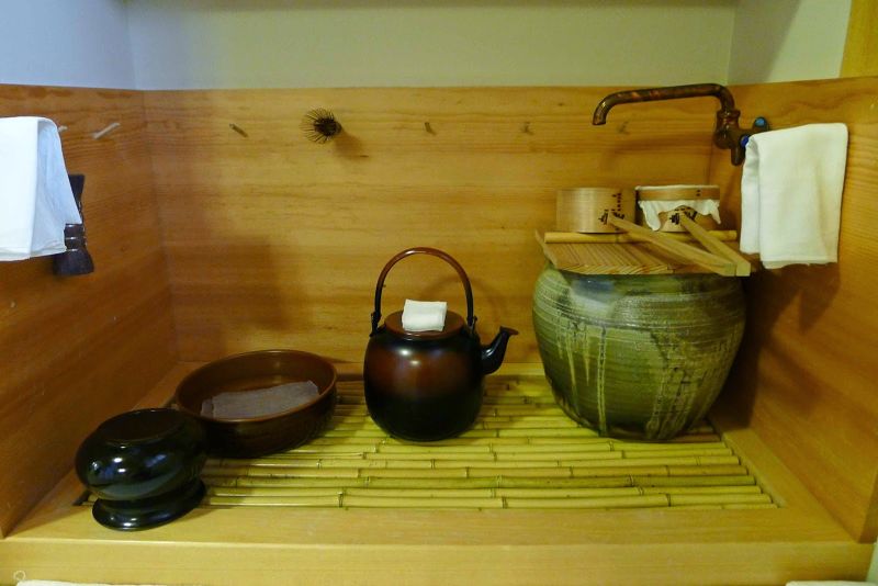 水屋,清洗相關茶具之處。 水屋,清洗相關茶具之處。