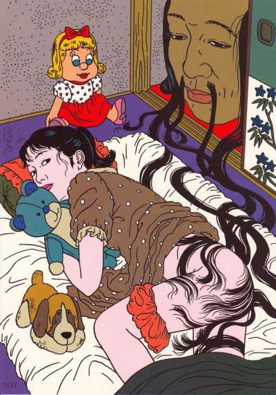 諸如鬼怪、野獸、尼姑和尚、武士、男女,都是他筆下常見的角色。(圖/ 言人提供) 諸如鬼怪、野獸、尼姑和尚、武士、男女,都是他筆下常見的角色。(圖/ 言人提供)