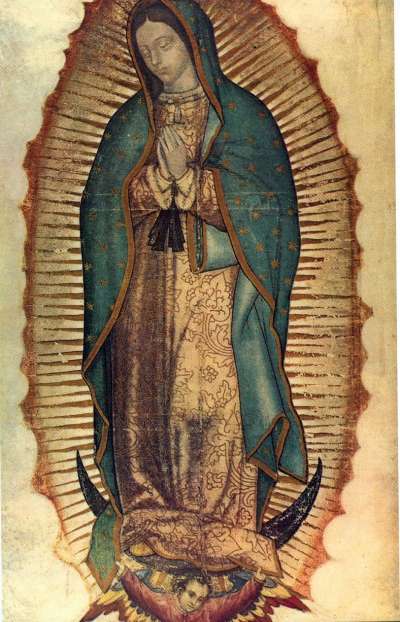 新月聖母之例-瓜達盧佩聖母(Our Lady of Guadalupe)。(作者提供,取自維基百科) 新月聖母之例-瓜達盧佩聖母(Our Lady of Guadalupe)。(作者提供,取自維基百科)