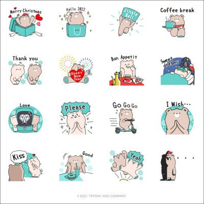 TIFFANY & CO. 佳節主題貼圖。(圖 / 翻攝自LINE貼圖小舖) TIFFANY & CO. 佳節主題貼圖。(圖 / 翻攝自LINE貼圖小舖)