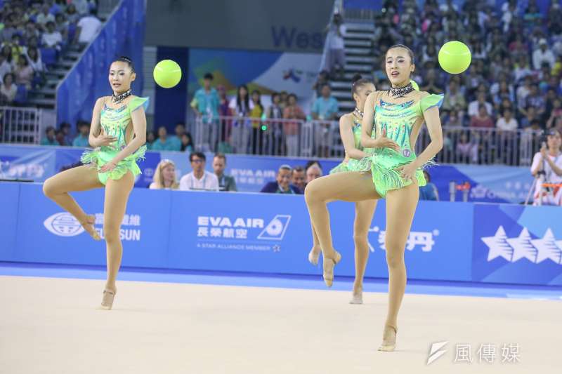 20170829-圖集-韻律體操-棒及帶勁與美的競技，中華女子韻律體操團體單項「3球2繩」決賽奪銀。（陳明仁攝）