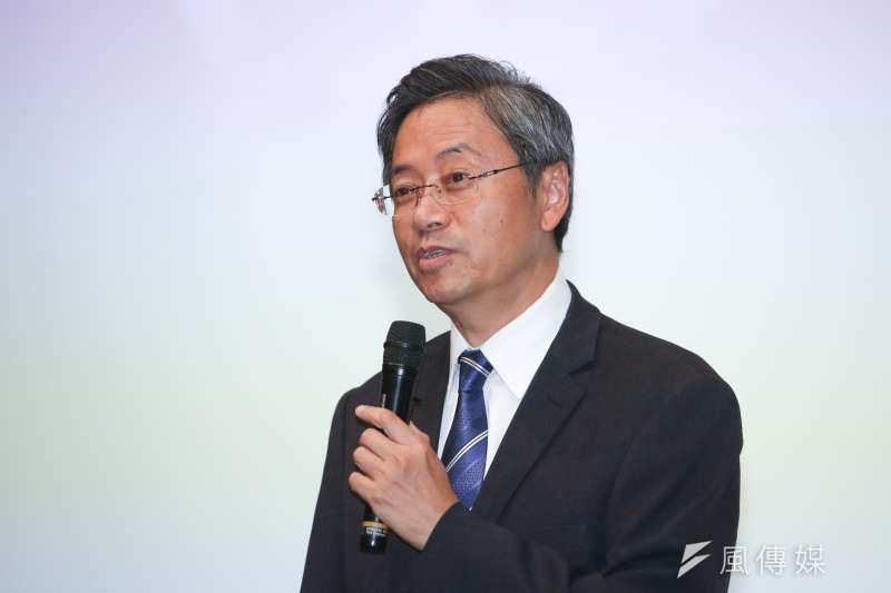 前行政院長張善政談榮基法問題。(陳明仁攝)