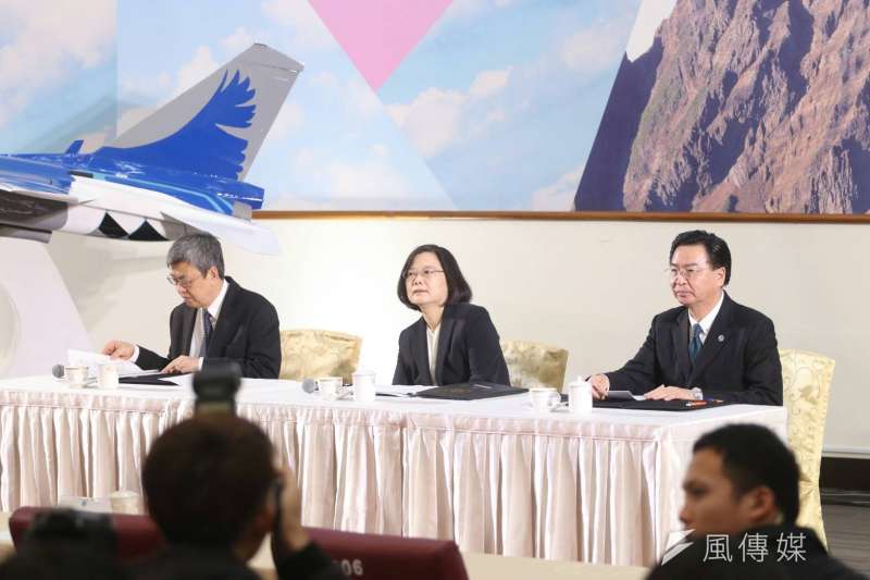 總統府29日下午在中科院龍園園區舉辦年終記者會。圖中為總統蔡英文。(蘇仲泓攝)
