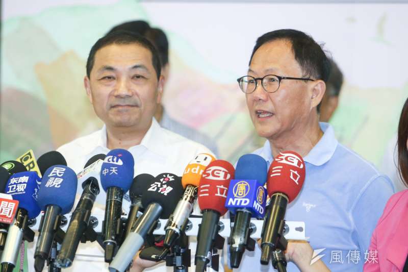 20180730-國民黨雙北市長參選人丁守中、侯友宜出席「雙北座談會」,會後受訪侃侃而談。(陳明仁攝) 20180730-國民黨雙北市長參選人丁守中、侯友宜出席「雙北座談會」,會後受訪侃侃而談。(陳明仁攝)