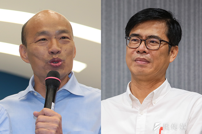 國民黨高雄市長候選人韓國瑜戰的有聲有色,民進黨候選人陳其邁却對應無方。(顏麟宇攝)
