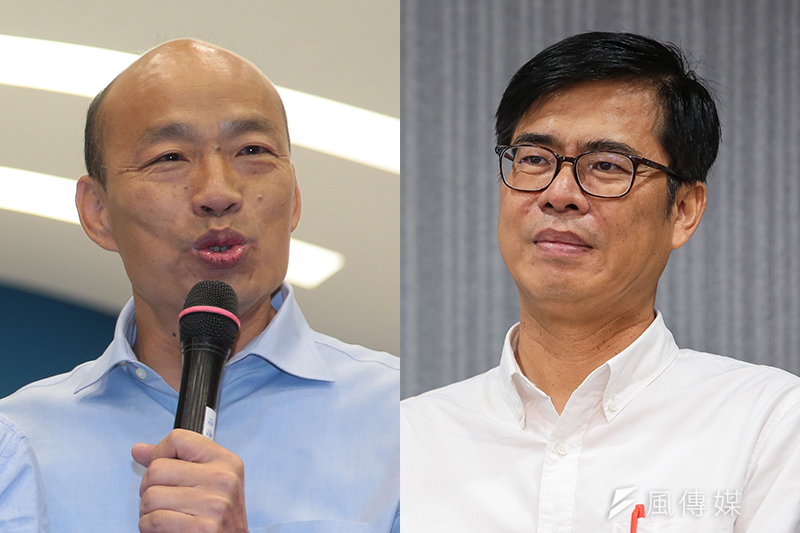 國民黨高雄市長候選人韓國瑜戰的有聲有色，民進黨候選人陳其邁却對應無方。（顏麟宇攝）