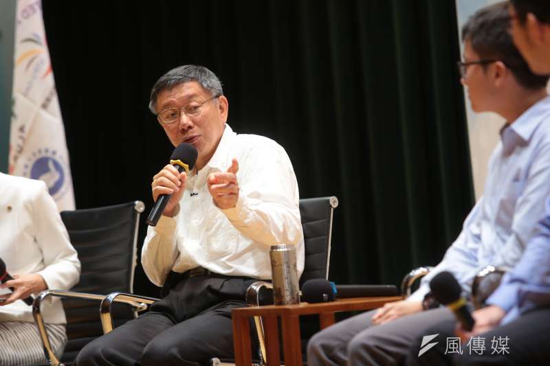台北市長柯文哲到世新大學演講,大談債務問題。(資料照片,顏麟宇攝)