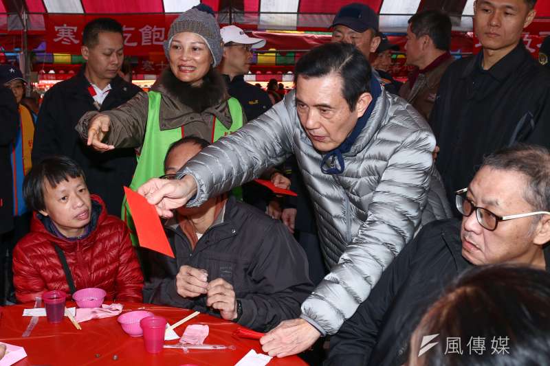 20190127-前總統馬英九出席「第29屆寒士吃飽30尾牙」。（蔡親傑攝）