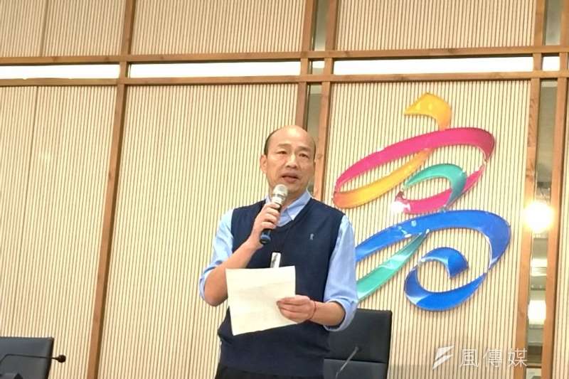 針對網路上批韓聲浪」，高雄市長韓國瑜接受專訪時痛批，「黑韓」是「孬種、雜碎」，躲在鍵盤後面拿錢辦事。（資料照，徐炳文攝）