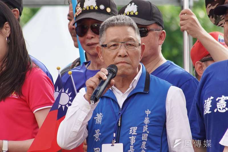 20190707-國民黨彰化縣第四選區立委參選人蕭景田出席反鐵籠公投凱道大會師。（盧逸峰攝）