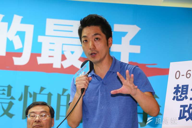 20190709-國民黨立委蔣萬安9日出席國民黨總統初選參選人朱立倫「年輕的最好」記者會 。（顏麟宇攝）