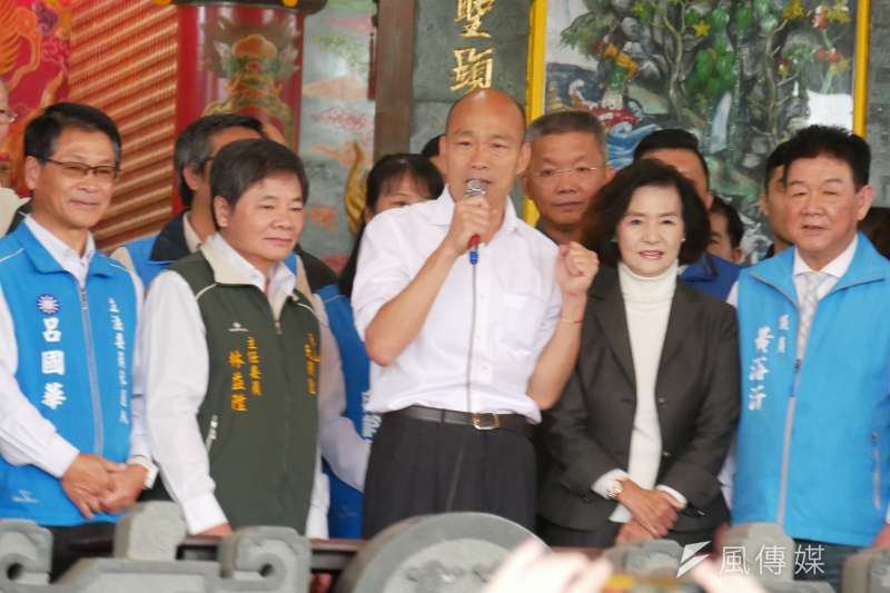 20191127-國民黨總統候選人韓國瑜參拜冬山天照宮。(潘維庭攝) 20191127-國民黨總統候選人韓國瑜參拜冬山天照宮。(潘維庭攝)