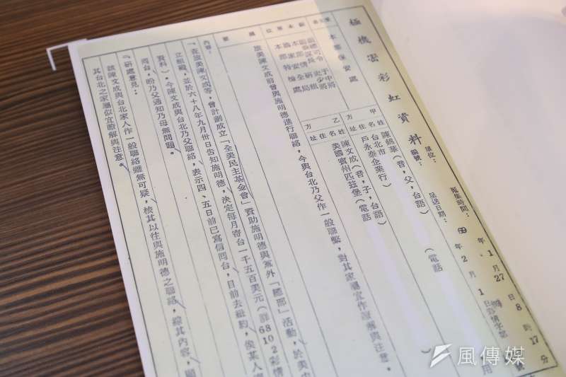 20200710-促轉會10日舉辦「促轉會社會對話展開幕活動 」,圖為陳文成案卷宗。(顏麟宇攝) 20200710-促轉會10日舉辦「促轉會社會對話展開幕活動 」,圖為陳文成案卷宗。(顏麟宇攝)