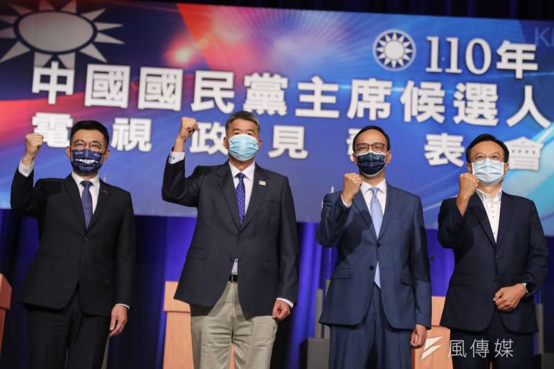 20210904-國民黨主席選舉候選人江啟臣(左起)、張亞中、朱立倫、卓伯源4日出席電視政見發表會。(顏麟宇攝) 20210904-國民黨主席選舉候選人江啟臣(左起)、張亞中、朱立倫、卓伯源4日出席電視政見發表會。(顏麟宇攝)