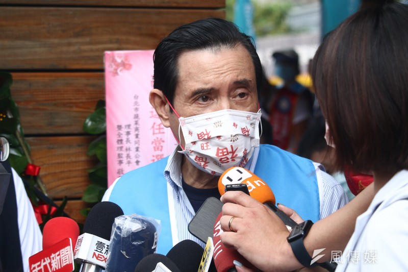 20220925-前總統馬英九出席郭昭巖市議員競選總部成立大會,於會後受訪。(蔡親傑攝) 20220925-前總統馬英九出席郭昭巖市議員競選總部成立大會,於會後受訪。(蔡親傑攝)