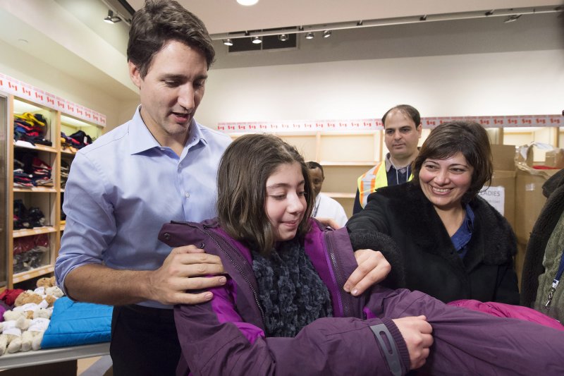 加拿大總理杜魯道（Justin Trudeau）迎接敘利亞難民（美聯社）