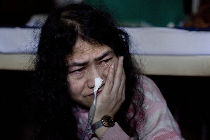 人稱「曼尼普爾鐵娘子」的印度人權鬥士莎米拉（Irom Sharmila）。（美聯社）