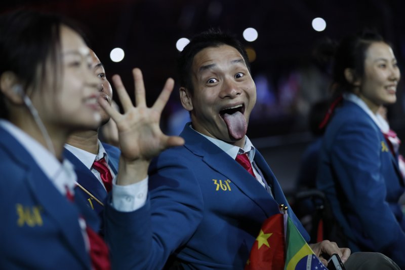 第15屆夏季帕拉林匹克運動會(Paralympic Games)7日在巴西里約熱內盧(Rio de Janeiro)揭幕,中國代表隊。(AP) 第15屆夏季帕拉林匹克運動會(Paralympic Games)7日在巴西里約熱內盧(Rio de Janeiro)揭幕,中國代表隊。(AP)