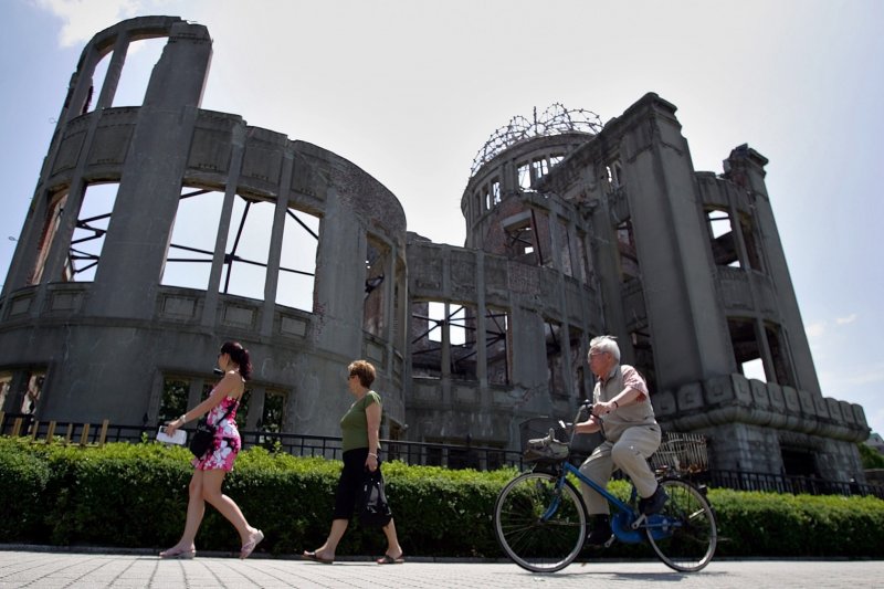 紀念廣島原爆的廣島和平紀念公園，原爆圓頂（AP）