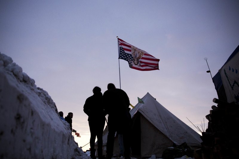 美國原住民在北達科塔州紮營抗議「Dakota Access 」輸油管工程（AP）