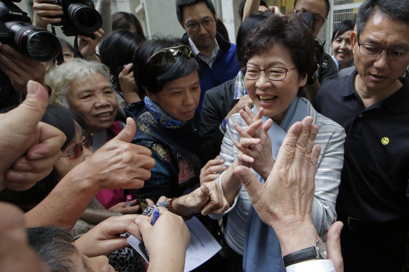 林鄭月娥被認為是最有可能成為特首的人選。(美聯社) 林鄭月娥被認為是最有可能成為特首的人選。(美聯社)