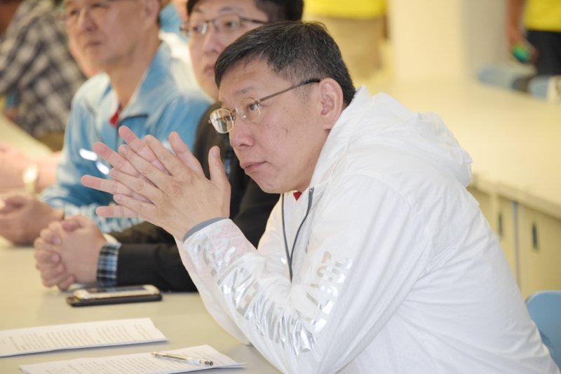 臺北世大運場館整建工程,台北市長柯文哲到場視察。(台北市政府提供)