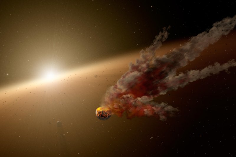 塔碧星(Tabby's star)光度變化假說,大型行星撞擊(Wikipedia / Public Domain) 塔碧星(Tabby's star)光度變化假說,大型行星撞擊(Wikipedia / Public Domain)