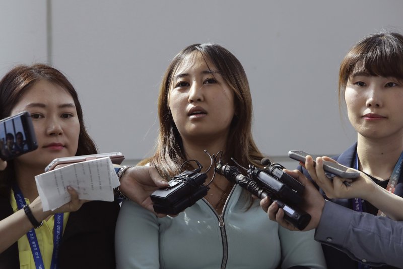 崔順實之女鄭尤拉(又譯鄭維羅)。(美聯社) 崔順實之女鄭尤拉(又譯鄭維羅)。(美聯社)