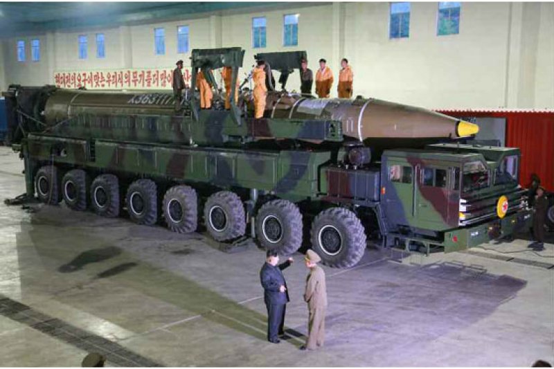 北韓首度成功試射「火星-14型」洲際彈道飛彈。(勞動新聞) 北韓首度成功試射「火星-14型」洲際彈道飛彈。(勞動新聞)