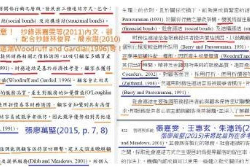 圖5:張廖萬堅EMBA碩論p.7, 8(左圖)張嘉雯、王惠玄、朱潓筠p. 421, 422(右圖)(作者提供) 圖5:張廖萬堅EMBA碩論p.7, 8(左圖)張嘉雯、王惠玄、朱潓筠p. 421, 422(右圖)(作者提供)