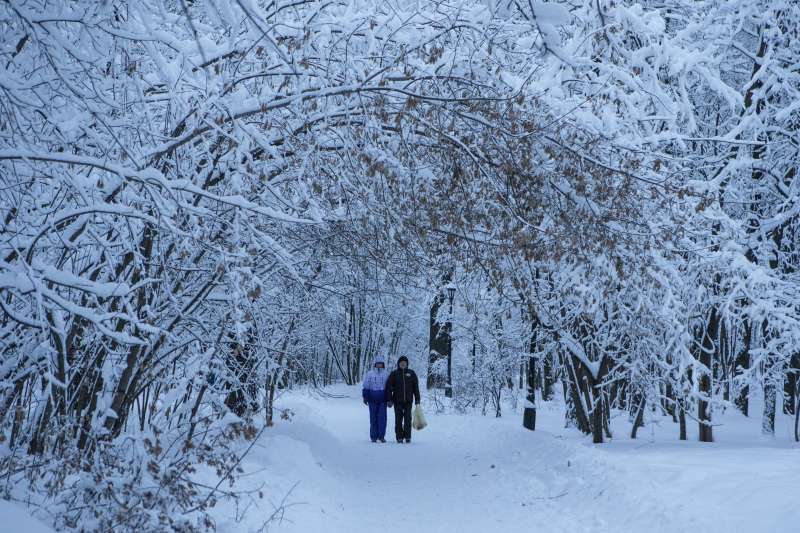 莫斯科大雪。（美聯社）