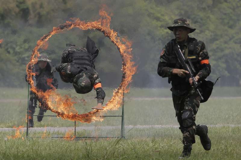 2018年7月1日，香港主權移交中國21周年，解放軍駐港部隊演練（AP）