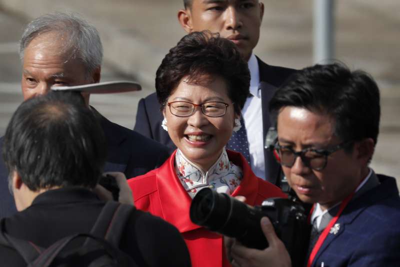香港首位女特首林鄭月娥上任一周年。(美聯社) 香港首位女特首林鄭月娥上任一周年。(美聯社)