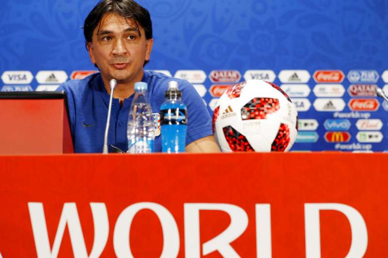 2018年7月12日,世界盃4強賽,克羅埃西亞達利奇(Zlatko Dalic)接受訪問。(AP) 2018年7月12日,世界盃4強賽,克羅埃西亞達利奇(Zlatko Dalic)接受訪問。(AP)