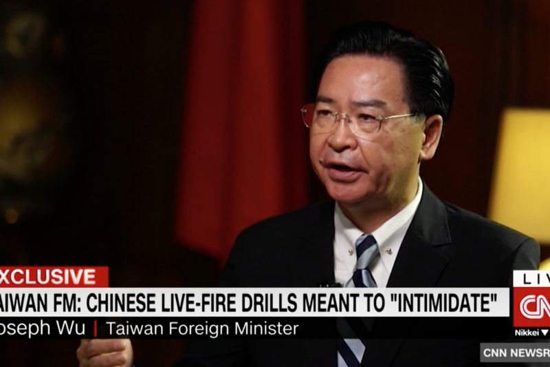 吳釗燮接受CNN專訪。 吳釗燮接受CNN專訪。