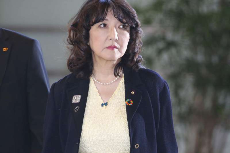 安倍新內閣唯一一位女性閣員片山皐月。（美聯社）