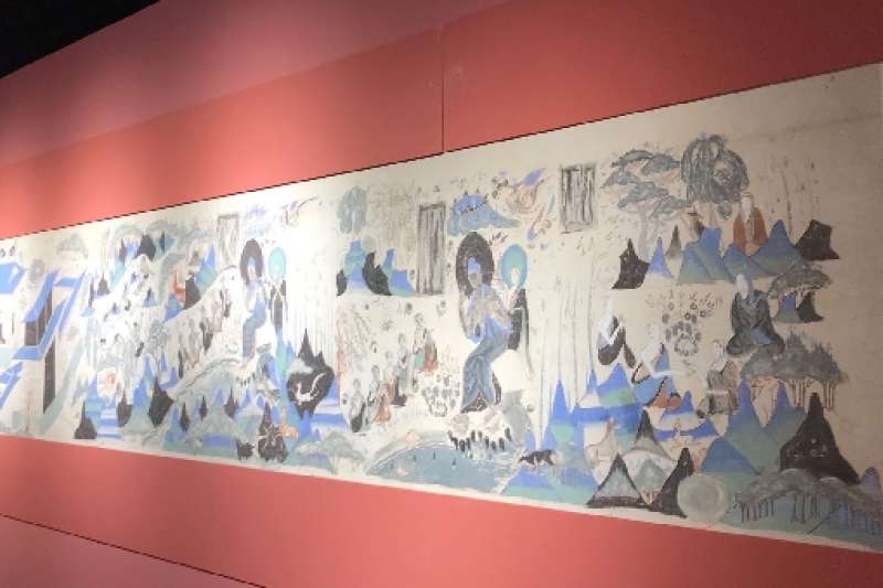 常沙娜10多歲時臨摹的《五百強盜成佛圖》。(新華社) 常沙娜10多歲時臨摹的《五百強盜成佛圖》。(新華社)