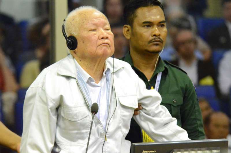 2018年11月16日，前「赤柬」（Khmer Rouge）高官喬森潘（Khieu Samphan）。（AP）