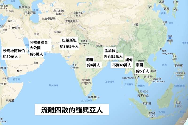 流離四散的羅興亞人。 流離四散的羅興亞人。