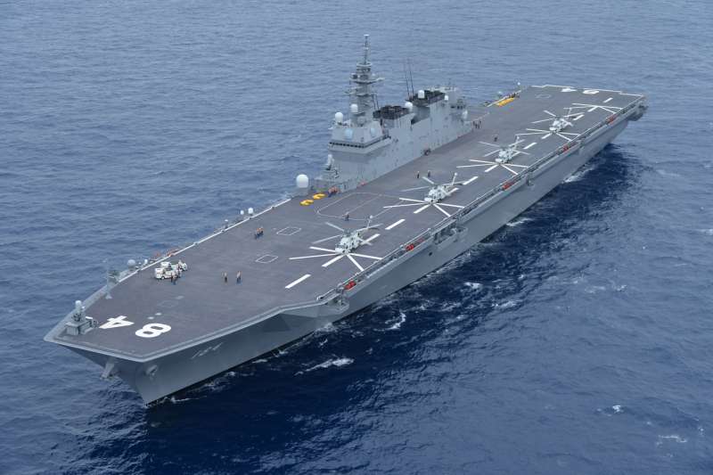 日本海上自衛隊的直升機護衛艦加賀號。(海上自衛隊官網) 日本海上自衛隊的直升機護衛艦加賀號。(海上自衛隊官網)