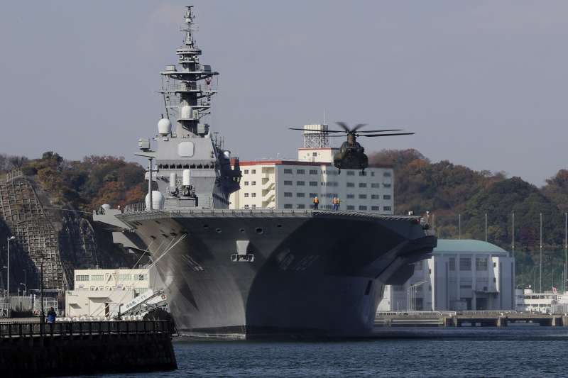 大日本帝國海軍軍神之稱的東鄉平八郎是奠定日本現代海軍的重要人物。圖為現今日本海上自衛隊主力艦「出雲號」（JS Izumo）直昇機護衛艦（資料照，美聯社）