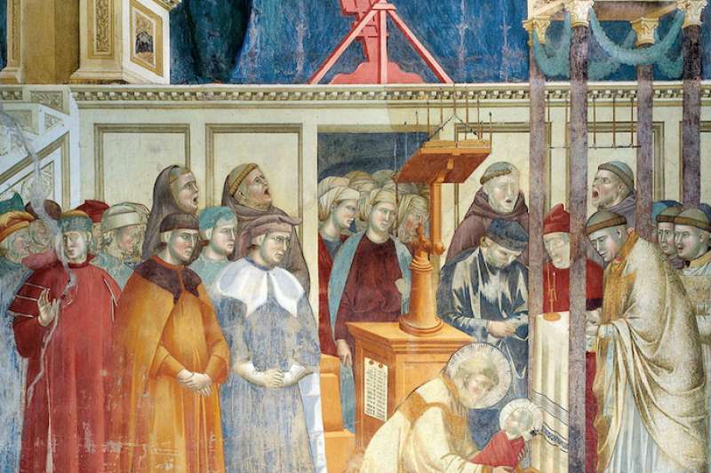 中世紀知名畫家喬托(Giotto)畫的聖誕馬槽場景。(圖片取自 wikipedia) 中世紀知名畫家喬托(Giotto)畫的聖誕馬槽場景。(圖片取自 wikipedia)