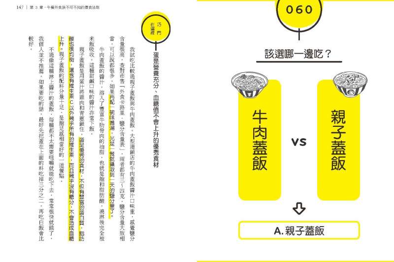 2018-12-20 牛肉蓋飯還是親子蓋飯好?作者認為親子蓋飯因為蛋是營養充分且不會導致血糖值上升的食材(商周出版提供) 2018-12-20 牛肉蓋飯還是親子蓋飯好?作者認為親子蓋飯因為蛋是營養充分且不會導致血糖值上升的食材(商周出版提供)