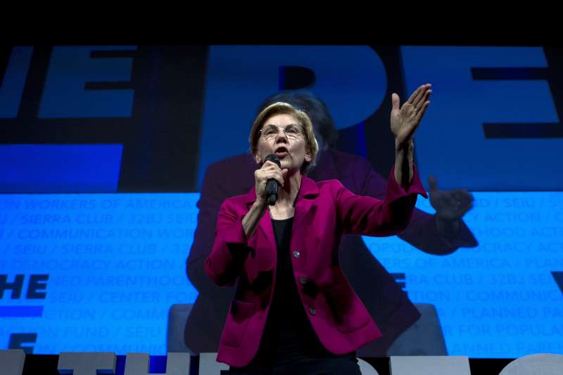 2020年美國民主黨總統參選人華倫(Elizabeth Warren)主張彈劾川普總統(AP) 2020年美國民主黨總統參選人華倫(Elizabeth Warren)主張彈劾川普總統(AP)