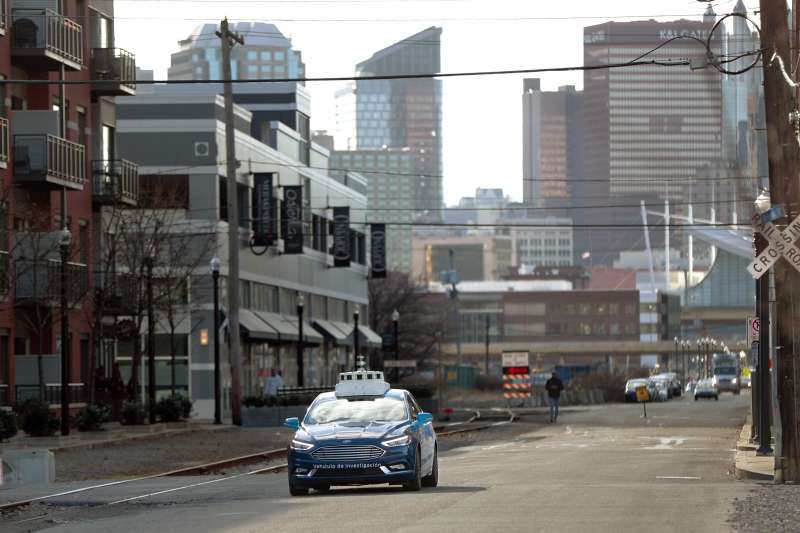 美國福特汽車(Ford)大力投資的自駕車公司「Argo AI」的自駕車。(AP) 美國福特汽車(Ford)大力投資的自駕車公司「Argo AI」的自駕車。(AP)