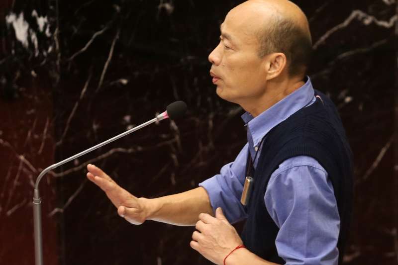 韓國瑜說,為方便林智鴻議員臉書剪接,每一句都回答「高雄發大財!」。(圖/徐炳文攝) 韓國瑜說,為方便林智鴻議員臉書剪接,每一句都回答「高雄發大財!」。(圖/徐炳文攝)