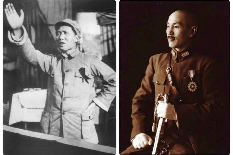 毛澤東(左)、蔣介石 毛澤東(左)、蔣介石
